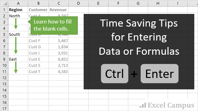 mac excel shortcut for entering cell